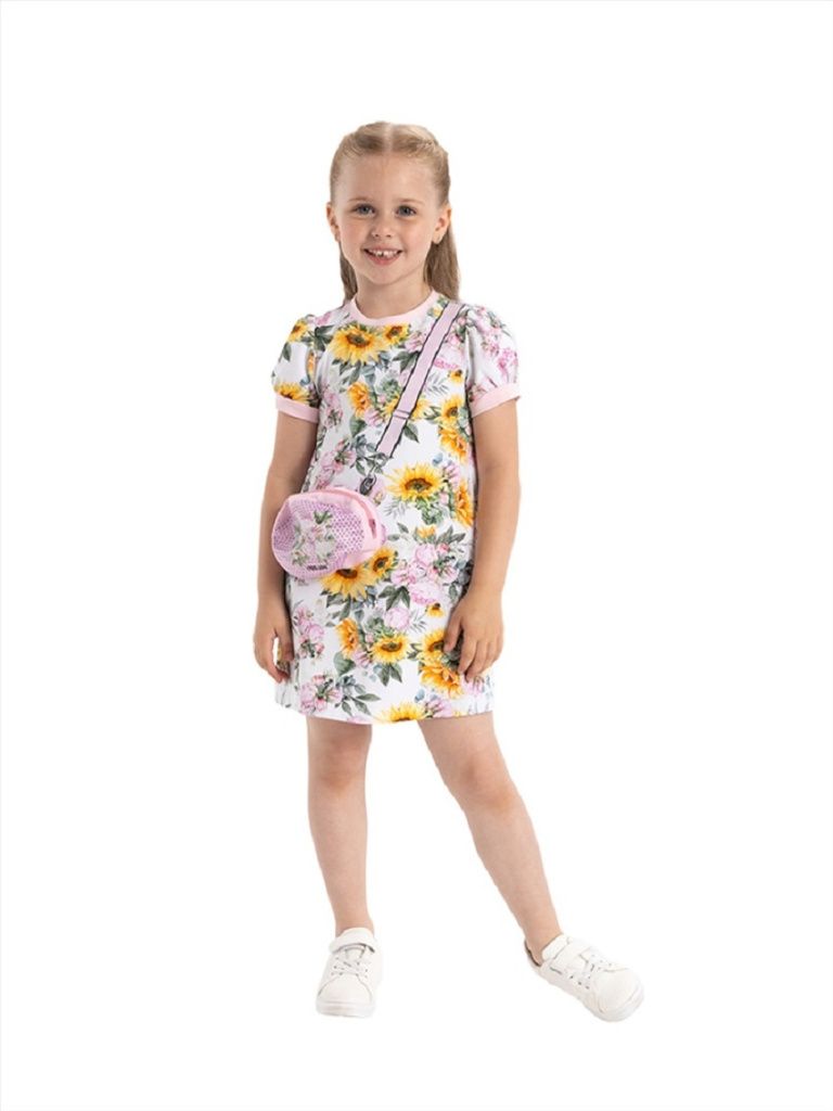 Платье для девочки (О56389 желт/розовый					)