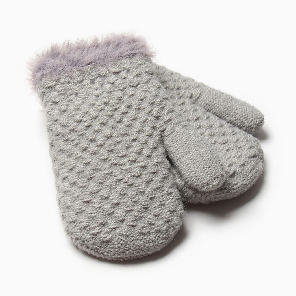 Варежки для девочки (9614099 серый)