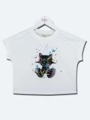 Футболка для девочки (19912 молочный)