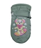 Варежки для девочки (TCH-041 серо-зелёный)