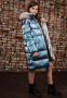 Пальто зимнее для девочки (ЗС-875 (серо-синий))