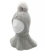 Шлем зимний для девочки (ТОРРИ / 80391 св.серый) Шлем зимний для девочки (ТОРРИ / 80391 св.серый)