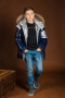 Куртка зимняя для мальчика (ЗС-887 синий/серебро)