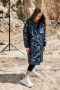 Пальто демисезонное для девочки (С-728 синий металик)