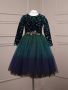 Платье нарядное для девочки (ПЛ89-49к-2 зеленый)