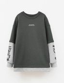 Свитшот для мальчика (252125 серо-зеленый) Свитшот для мальчика (252125 серо-зеленый)