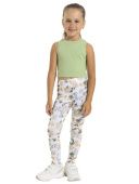 Легинсы для девочки (О56832 бело-желтый)