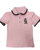 Поло для девочки (19372 розовый/серый) Поло для девочки (19372 розовый/серый)