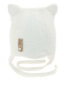 Шапка зимняя для девочки (Ресничка белый)