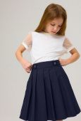 Юбка школьная для девочки (278-1 т.синий)