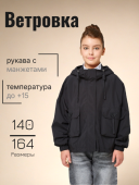 Ветровка для девочки (G1020F черный)