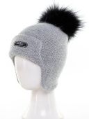 Шапка зимняя для девочки (461399 Лейбл Level Pro сер.)