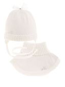 Комплект демисезонный для девочки (шапка и манишка) (Ника белый)