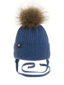 Шапка зимняя для мальчика (Пончик 42010ШПО2418А-2 джинс) Шапка зимняя для мальчика (Пончик 42010ШПО2418А-2 джинс)