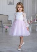Платье нарядное для девочки (Миледи бел.розовый)