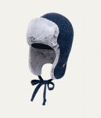 Ушанка зимняя для мальчиков (ЭЙДЖИ/12047 т.синий)