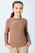 Лонгслив для девочки (22350 коричневый)
