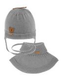 Комплект детский демисезонный (Шапка+манишка) (Домовенок светло-серый ) Комплект детский демисезонный (Шапка+манишка) (Домовенок светло-серый )