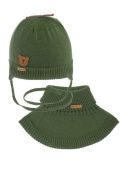 Комплект детский демисезонный (Шапка+манишка) (Домовенок хаки) Комплект детский демисезонный (Шапка+манишка) (Домовенок хаки)