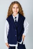 Жилет школьный для девочки (63774VC синий) Жилет школьный для девочки (63774VC синий)